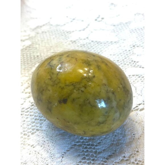 Polished Yellow Jasper Egg Stone Boho Decor Farmhouse - Picture 1 of 4